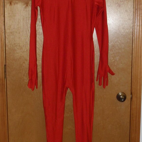 2nd Skin Devil Red FULL BODYSUIT ZENTAI Gimp Costume Great for Halloween - NEW! - Picture 2 of 8